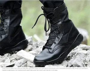 Lightweight Military Black Boots Men Breathable Spring Summer Shoes Tactical Combat Men's Military Boots Black 12