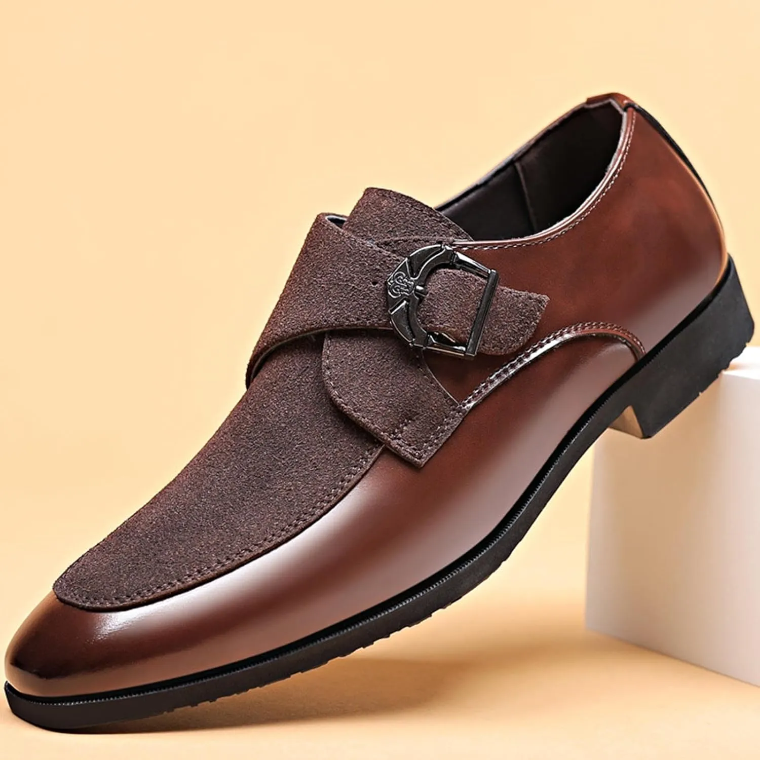 Loafers for Men Trendy Dress Shoes Elegant Patchwork Business Oxford Shoe Button Down Party Weeding Footwear