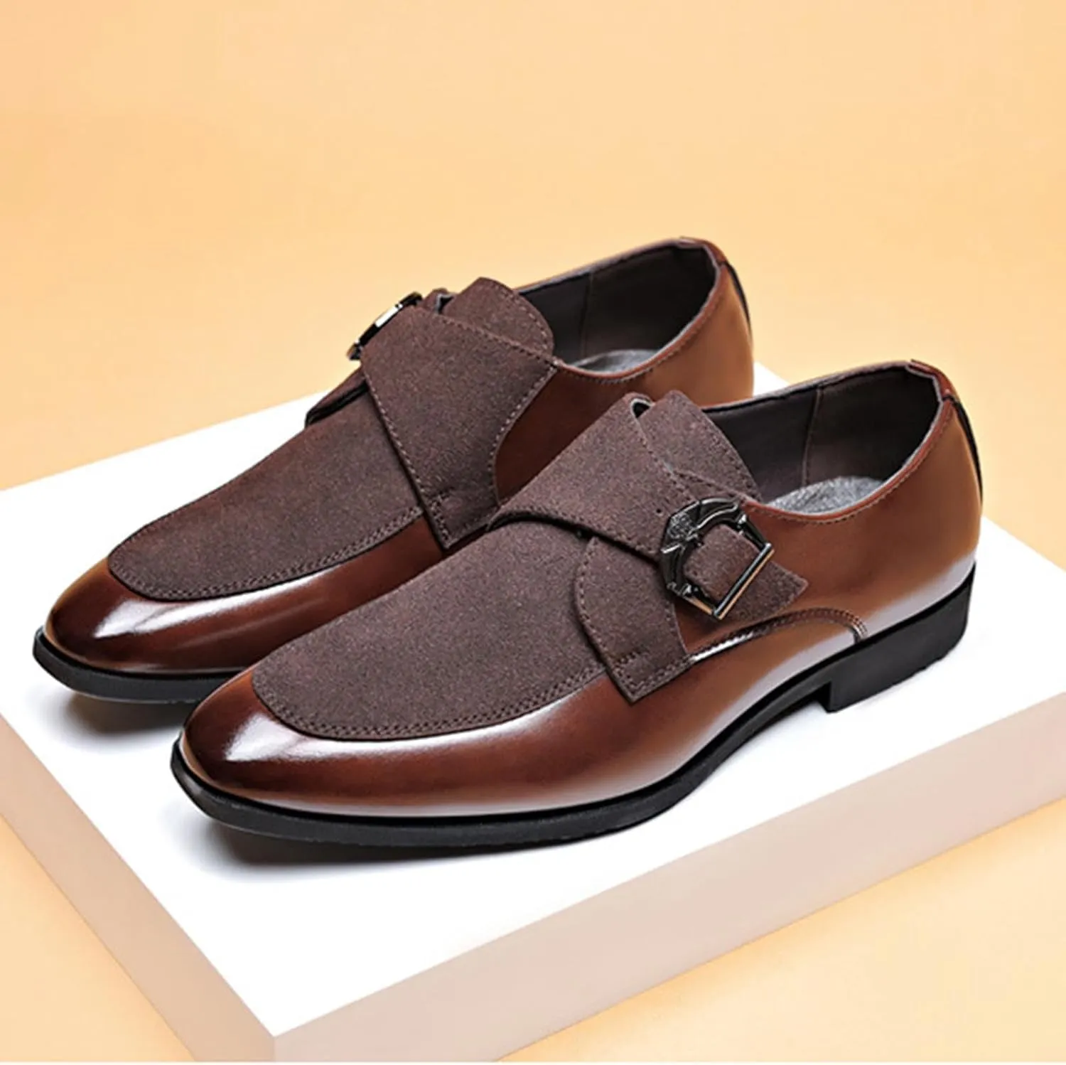 Loafers for Men Trendy Dress Shoes Elegant Patchwork Business Oxford Shoe Button Down Party Weeding Footwear