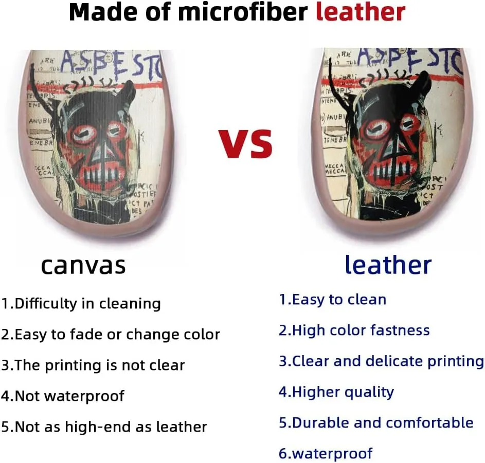 Loafers for Women Slip On Sneakers Painted Leather Comfort Walking Flats Shoes Art Sole