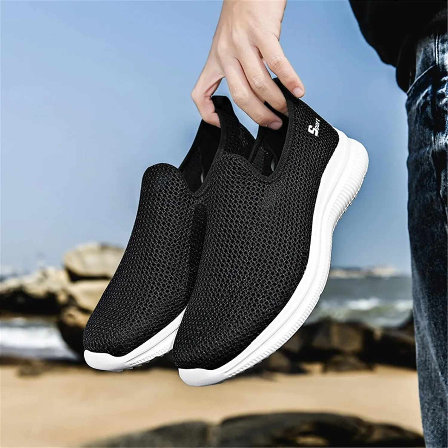 Low-Top Slip Ons Women's Fashion Sneakers Casual Mens Running Shoes Mesh Breathable Slip On Shoes Casual Fashion Sneakers 2025 Tennis Shoe Trainers Shoe