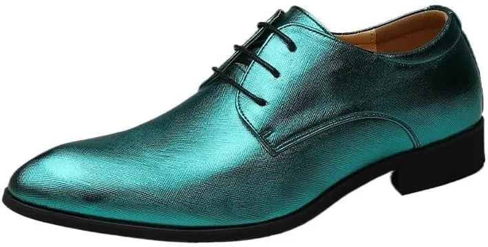Men Casual Lace-up Pointed Toe Shoes Elegant Solid Dress Leather Shoes Classic Office Formal Oxfords