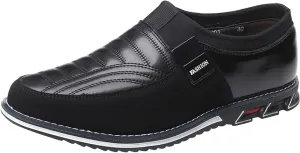 Men Dress Shoes Black Slip On Fashion Style Men's Breathable Comfortable Business Hook Loop Leisure Solid Color Leather Shoes Men's Black Business Casual Shoes
