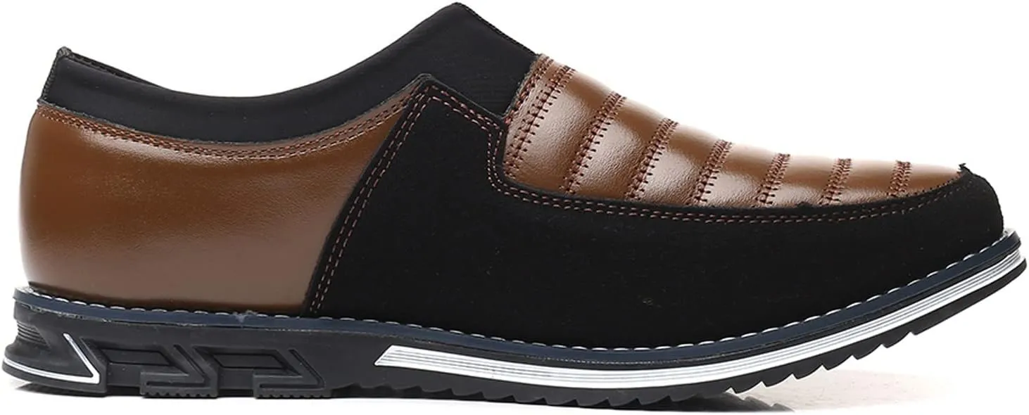 Men Dress Shoes Black Slip On Fashion Style Men's Breathable Comfortable Business Hook Loop Leisure Solid Color Leather Shoes Men's Black Business Casual Shoes