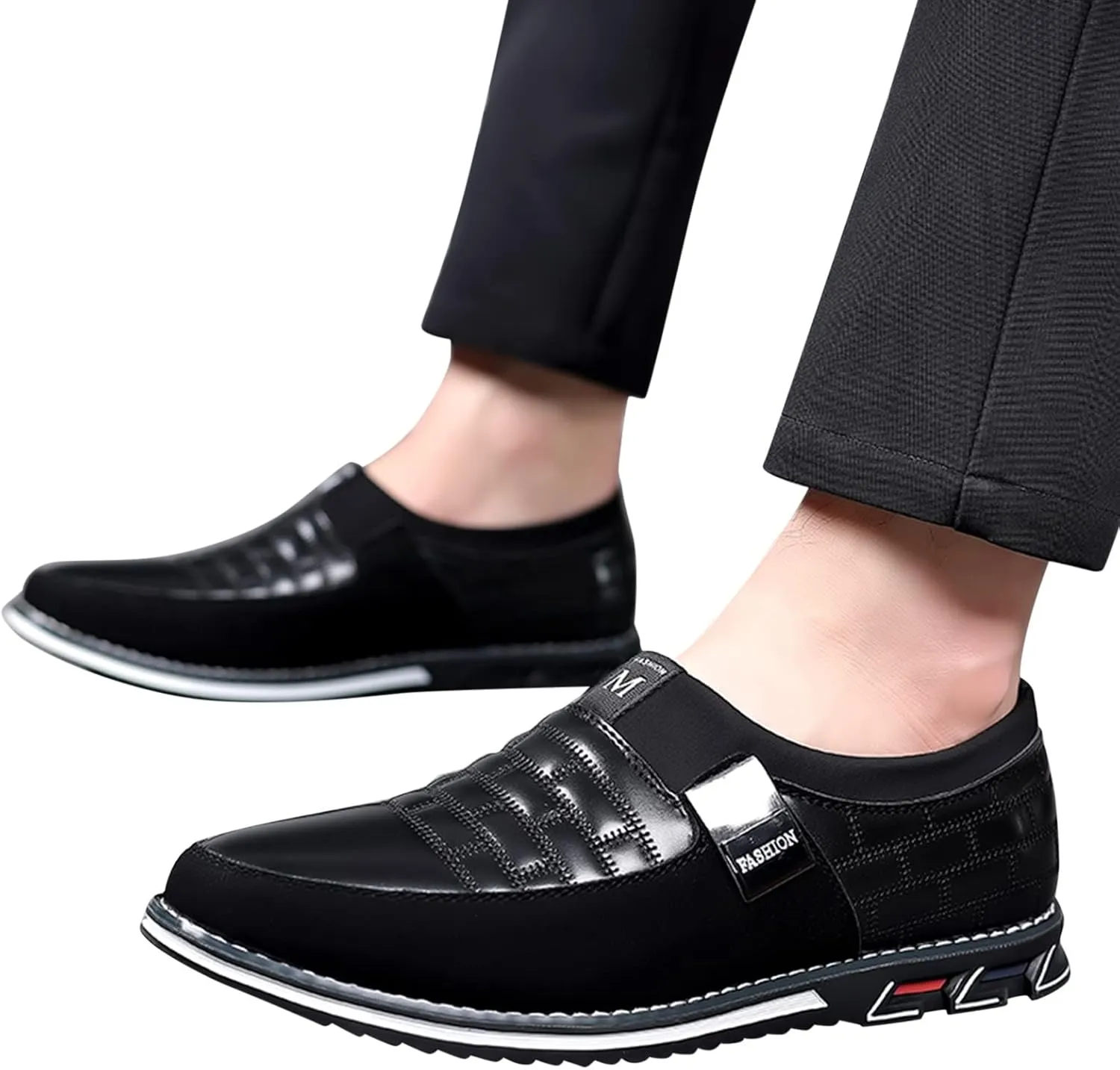 Men Dress Shoes Wide Toe Fashion Style Men's Breathable Comfortable Business Slip On Work Leisure Solid Color Leather Shoes Men's Business Casual Shoes Wingtip