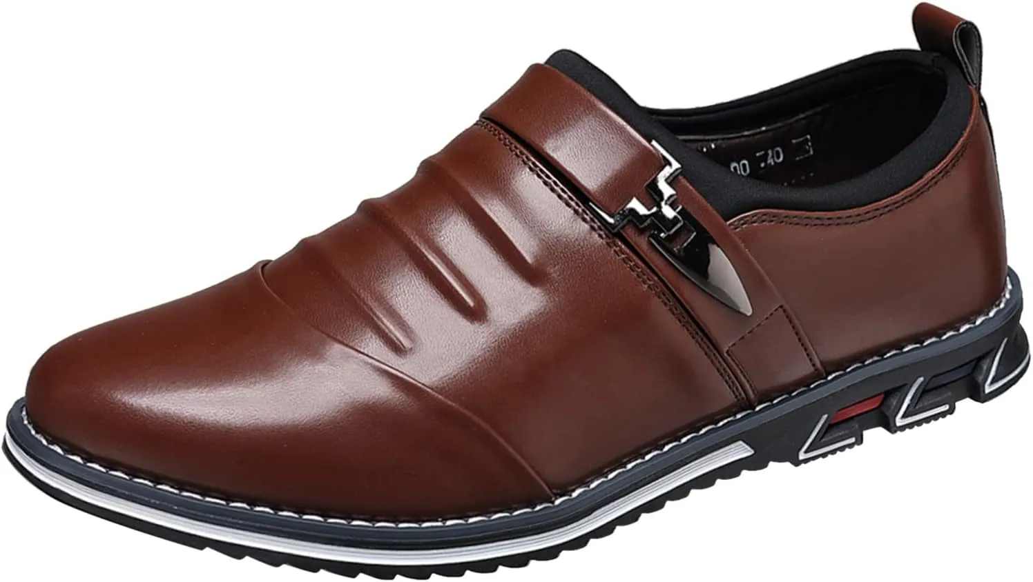 Men Loafers Shoes Dress Slip On Fashion Style Men's Breathable Comfortable Business Lace Up Leisure Solid Color Leather Shoes Men's Leather Business Oxford Shoes for Men