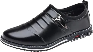 Men Loafers Shoes Dress Slip On Fashion Style Men's Breathable Comfortable Business Lace Up Leisure Solid Color Leather Shoes Men's Leather Business Oxford Shoes for Men
