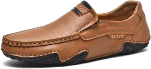 Mens Business Loafers Leather Casual Oxford Shoes Lightweight Soft Work Shoes Non-Slip Comfortable Driving