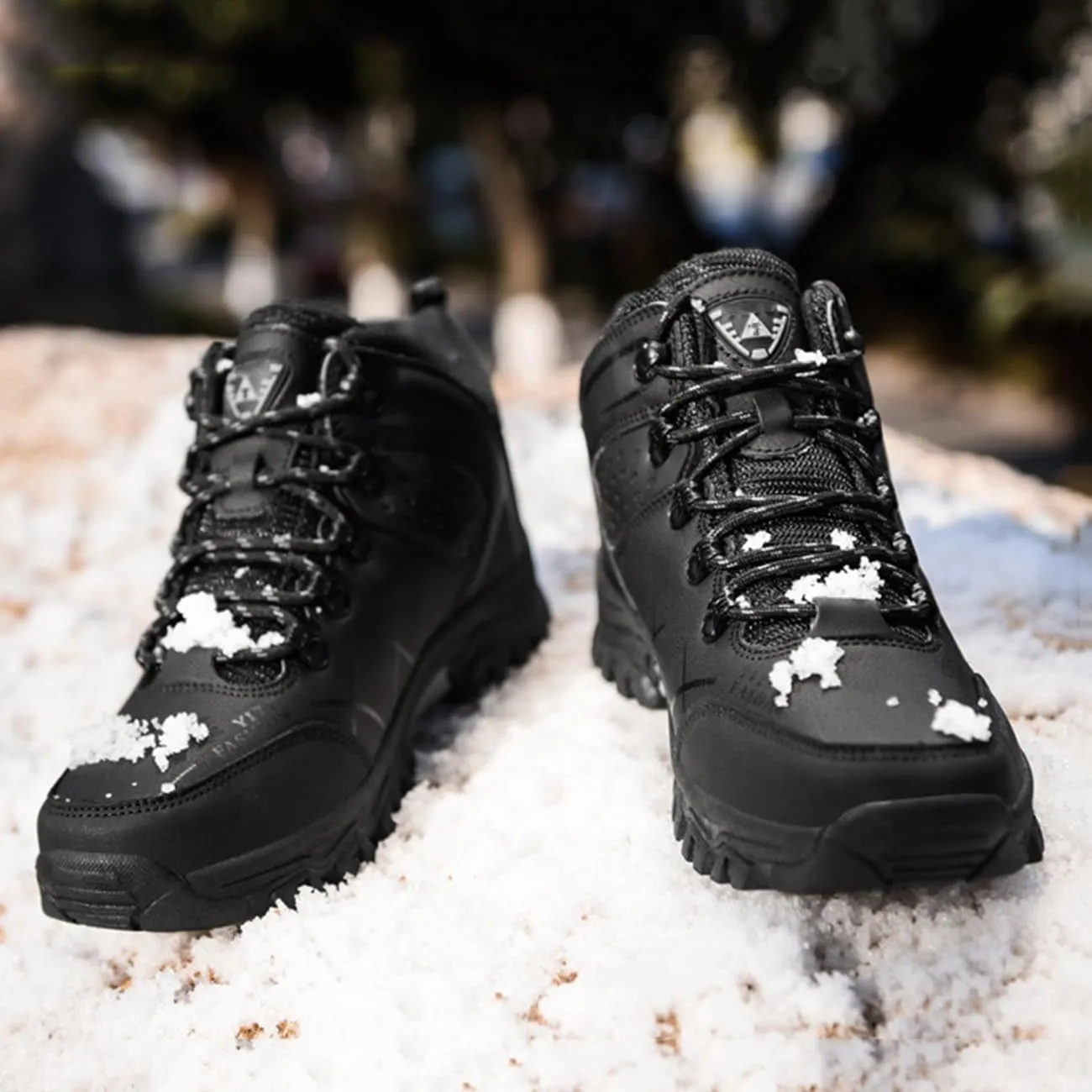 Men's Casual Hiking Boots Outdoor Waterproof Non-Slip Work Boots Autumn Winter Trekking Snow Boots