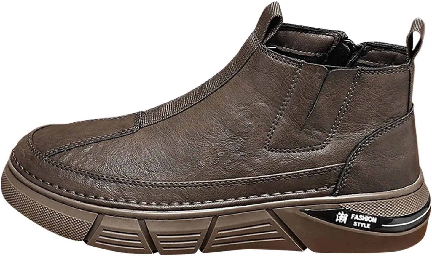 Mens Casual Leather Shoes Men Water Proof Non Slip Breathable Comfortable Side Zipper Leisure Sport Ankle Boots