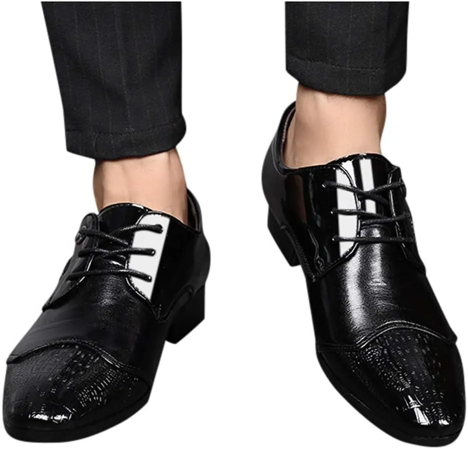 Mens Casual Oxfords Shoes Comfortable Walking Oxfords Men Low Heel Lace up Dress Shoes Elegant Business Dress Shoe Men Work Office Formal Shoe Pointed Toe Derby Dating Weding Footwear