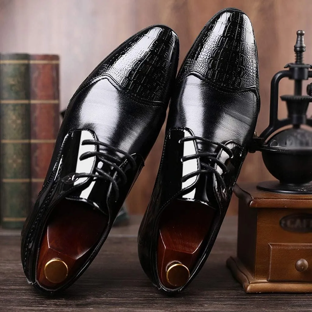 Mens Casual Oxfords Shoes Comfortable Walking Oxfords Men Low Heel Lace up Dress Shoes Elegant Business Dress Shoe Men Work Office Formal Shoe Pointed Toe Derby Dating Weding Footwear