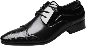Mens Casual Oxfords Shoes Comfortable Walking Oxfords Men Low Heel Lace up Dress Shoes Elegant Business Dress Shoe Men Work Office Formal Shoe Pointed Toe Derby Dating Weding Footwear