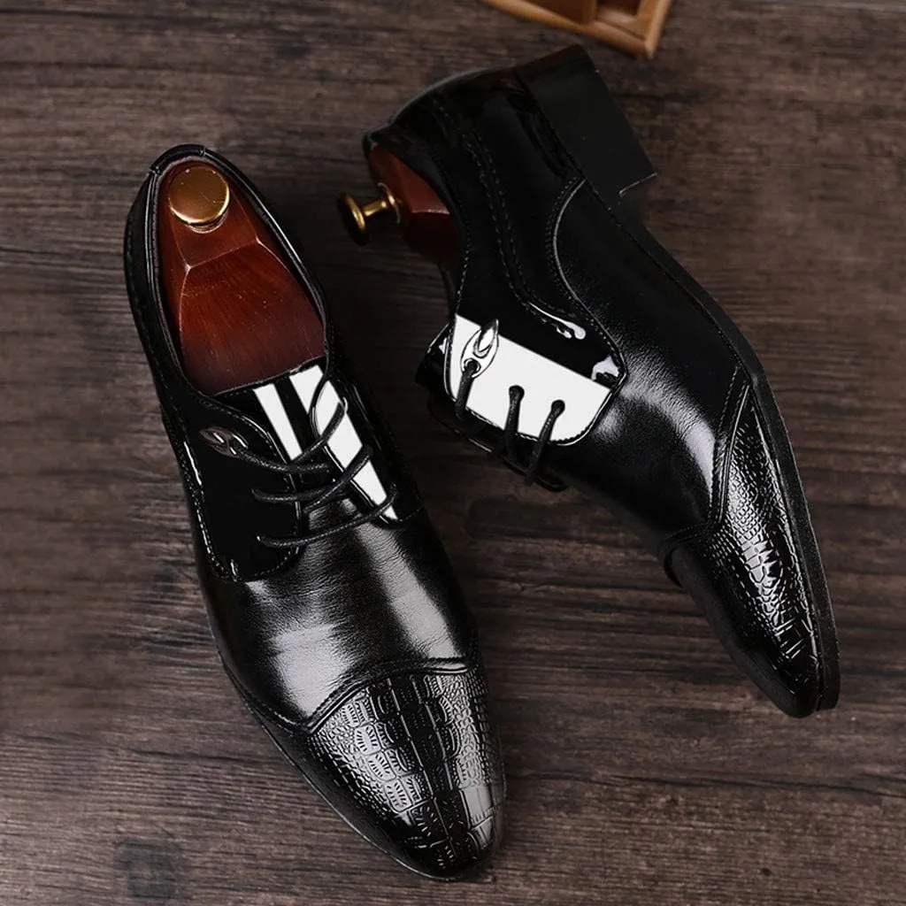 Mens Casual Oxfords Shoes Comfortable Walking Oxfords Men Low Heel Lace up Dress Shoes Elegant Business Dress Shoe Men Work Office Formal Shoe Pointed Toe Derby Dating Weding Footwear