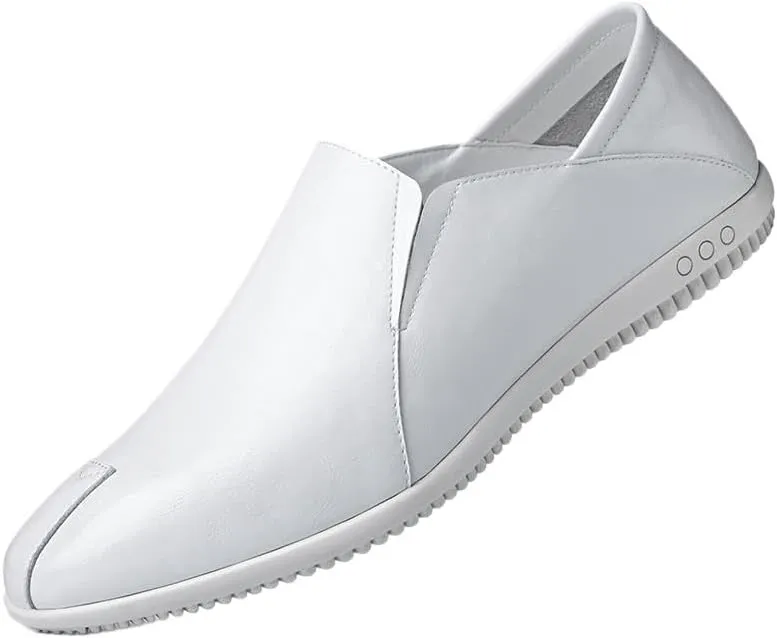Men's Casual Slip On Leather Loafers Men's Trendy Solid Fashion Loafer Shoes Casual Summer Breathable Soft Sole Shoes