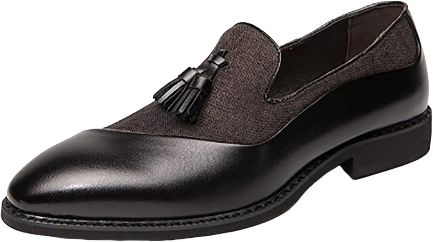 Mens Casual Weding Loafers Arch Support Loafers with Comfort Non Slip Thick Sole Blue Business Leather Shoes for Men Waterproof Dress Shoes Slip on Formal Footwear for Daily Work