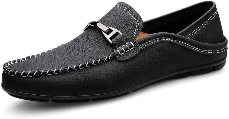 Men's Classic Slip-on Dress Shoes Comfort Loafers Formal Shoes Drive Shoes for Men(Black,8)