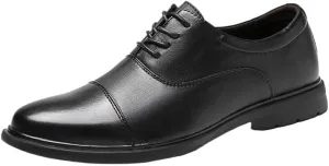 Men's Classic Wingtip Lace-up Oxford Black Fashionable Formal Brogue Shoes Casual Business Leather Shoes