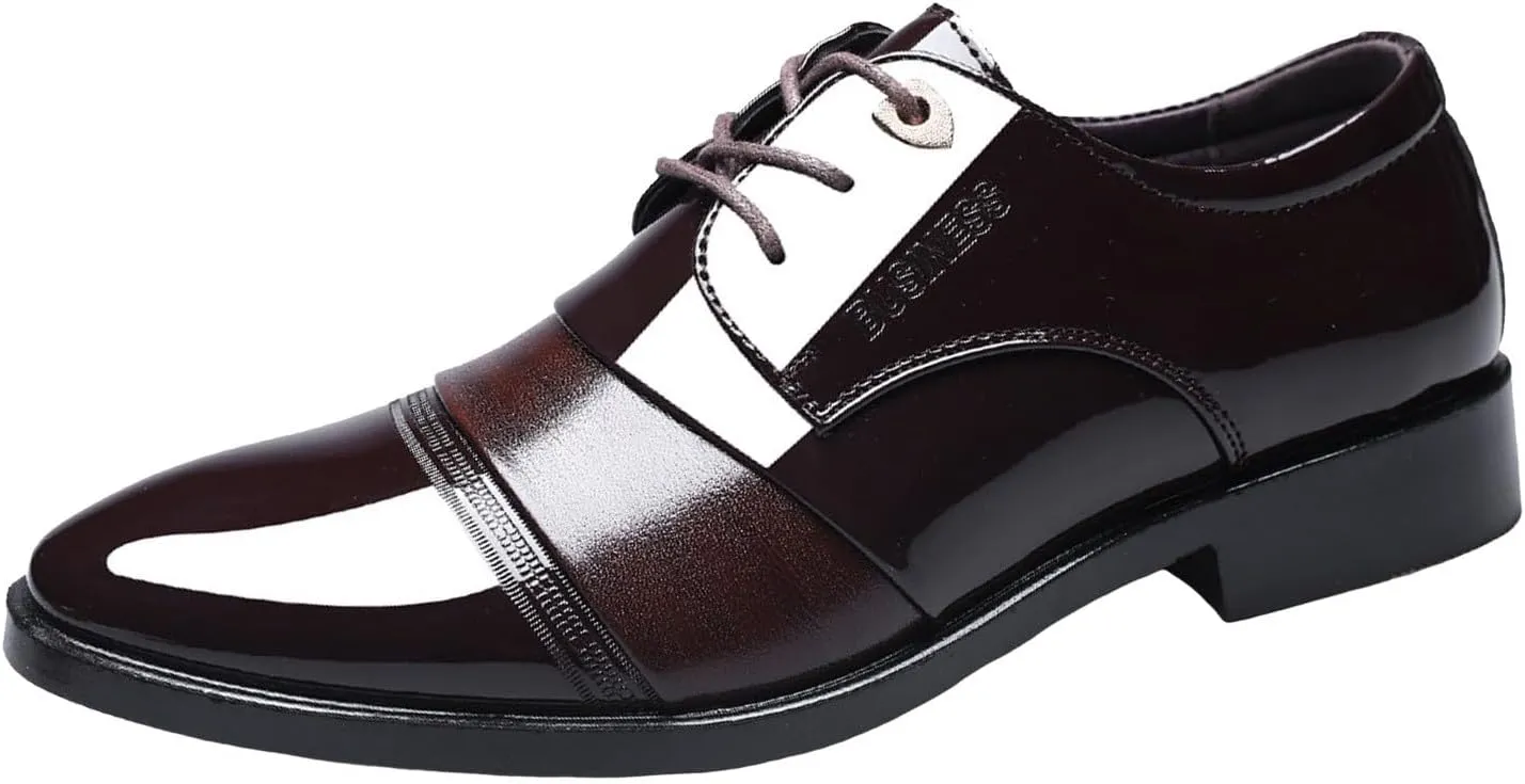 Mens Comfort Cap Toe Derby Durable Derby for Men Supple Business Shoes Non Slip Lace up Formal Shoes Low Top Dreesy Boots Waterproof Leather Shoe for Men Daily Work Wear