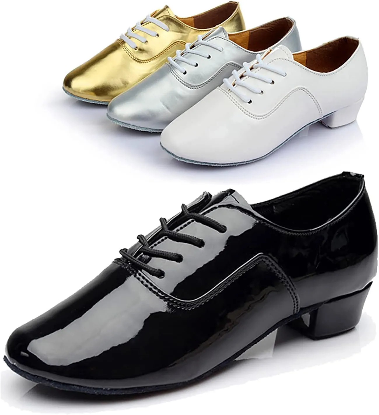 Mens Csual Patente Oxfords Comfort Low Heel Oxfrode Lace up Lined Leather Shoes for Men Business Formal Shoes Waterproof Daily Work Shoe Mens Fashionable Dress Shoe for Weding Party