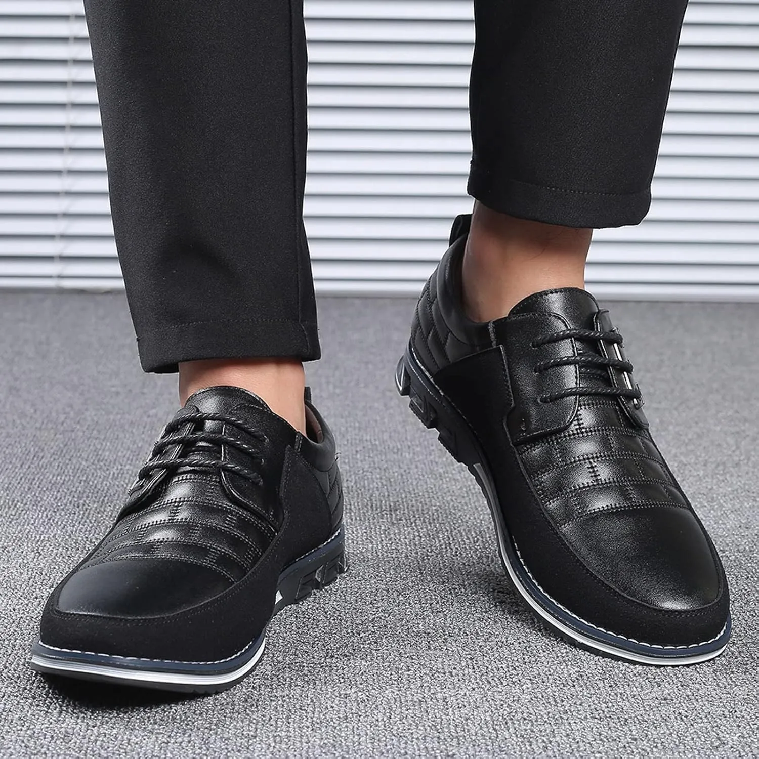 Men's Dress Shoes Brown Leather Fashion Style Men's Breathable Comfortable Business Lace Up Leisure Solid Color Leather Shoes Dark Brown Dress Shoes