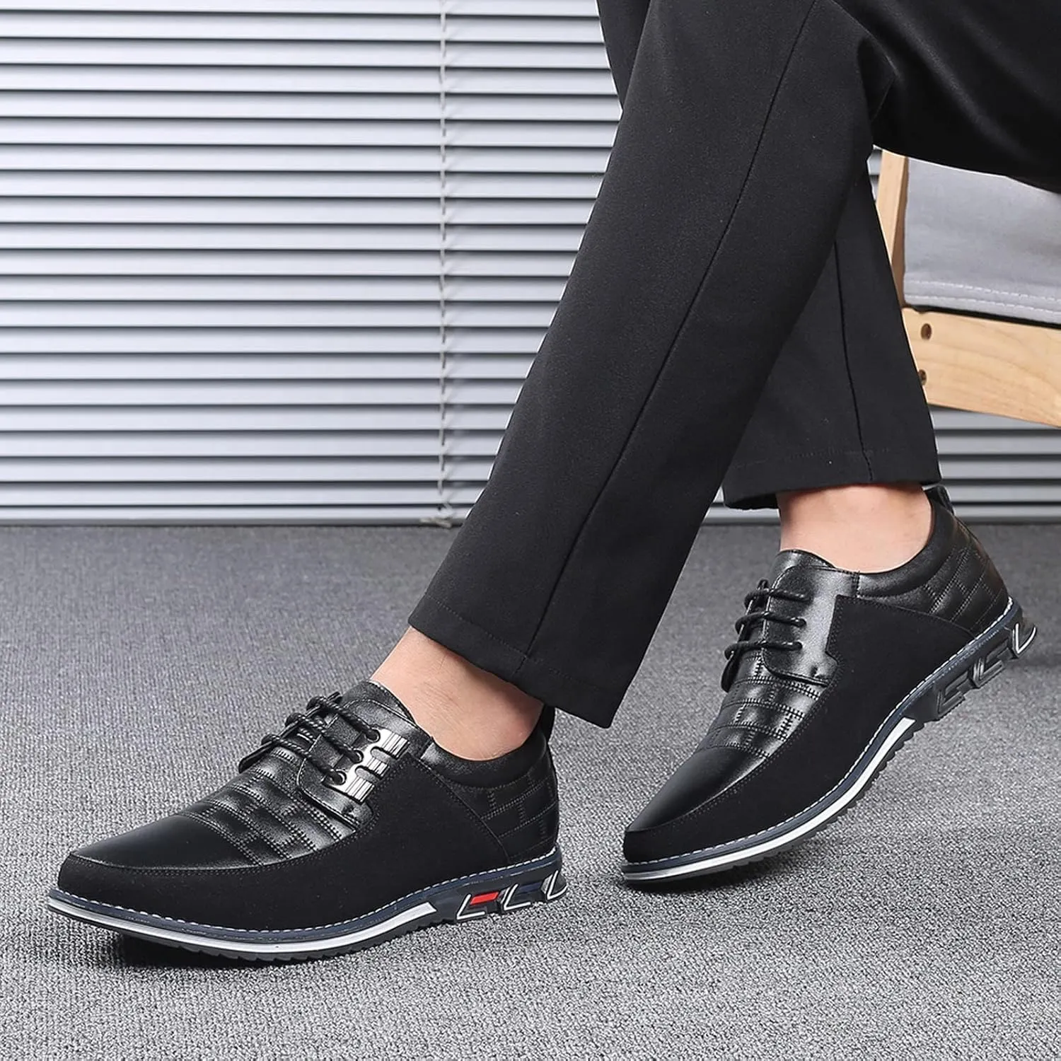 Men's Dress Shoes Brown Leather Fashion Style Men's Breathable Comfortable Business Lace Up Leisure Solid Color Leather Shoes Dark Brown Dress Shoes