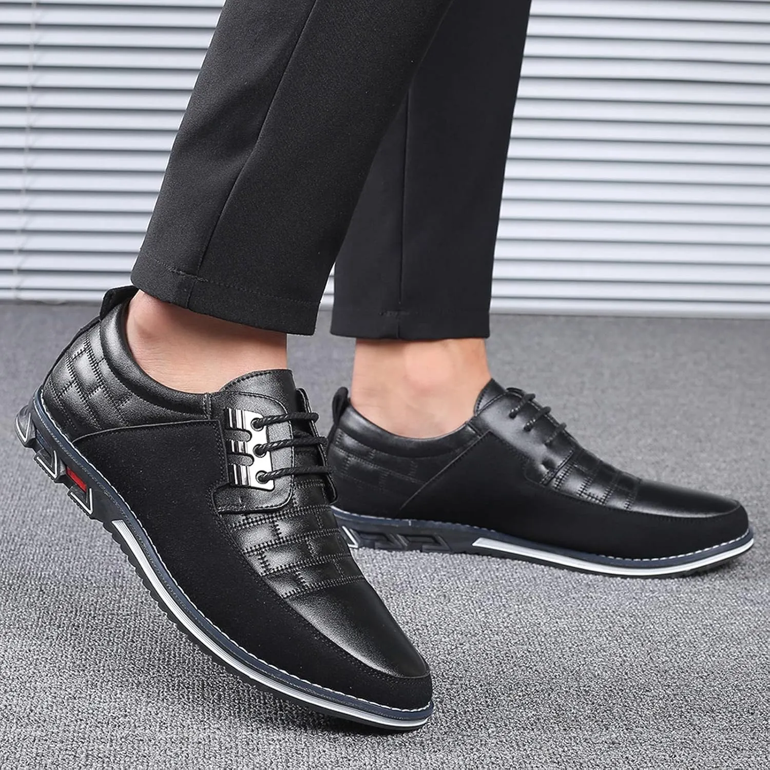 Men's Dress Shoes Brown Leather Fashion Style Men's Breathable Comfortable Business Lace Up Leisure Solid Color Leather Shoes Dark Brown Dress Shoes