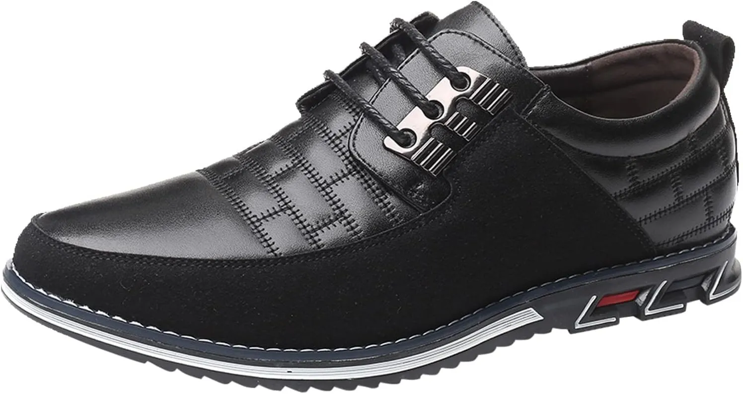Men's Dress Shoes Brown Leather Fashion Style Men's Breathable Comfortable Business Lace Up Leisure Solid Color Leather Shoes Dark Brown Dress Shoes