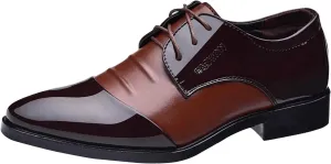 Men's Dress Shoes Business Fashion Black Comfort Oxfords Patent Leather Dressy Shoe Classic Loafers Formal Derby Footwear
