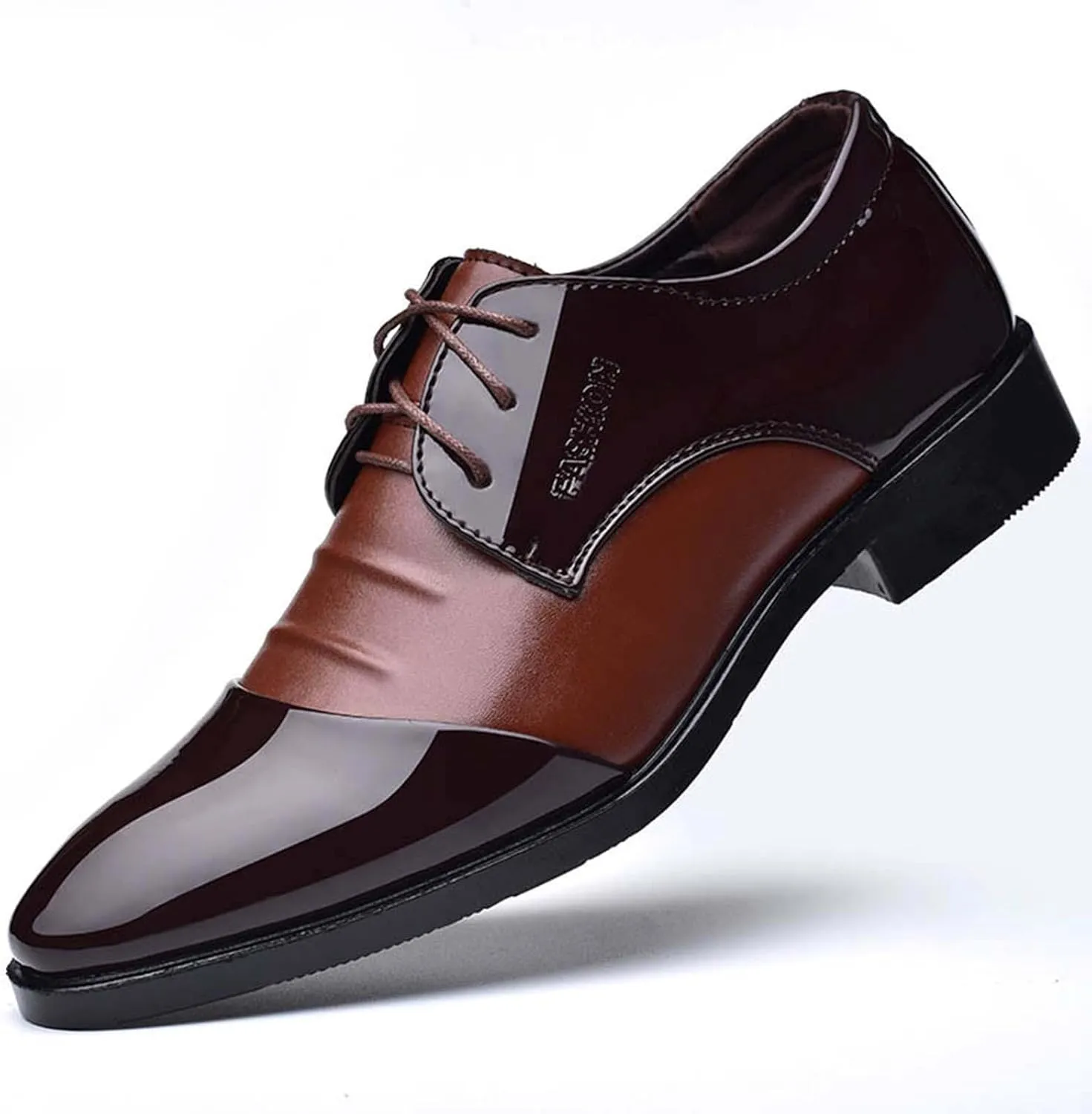 Men's Dress Shoes Business Fashion Black Comfort Oxfords Patent Leather Dressy Shoe Classic Loafers Formal Derby Footwear