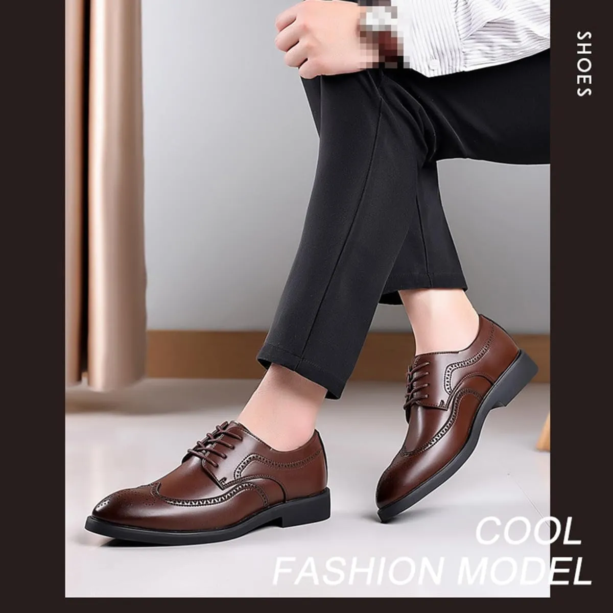 Men's Dress Shoes Lace-up Formal Business Shoes Brogues Derbys Comfortable Oxford Shoes