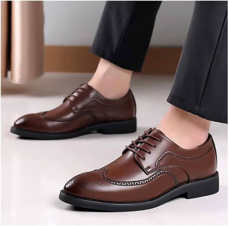 Men's Dress Shoes Lace-up Formal Business Shoes Brogues Derbys Comfortable Oxford Shoes