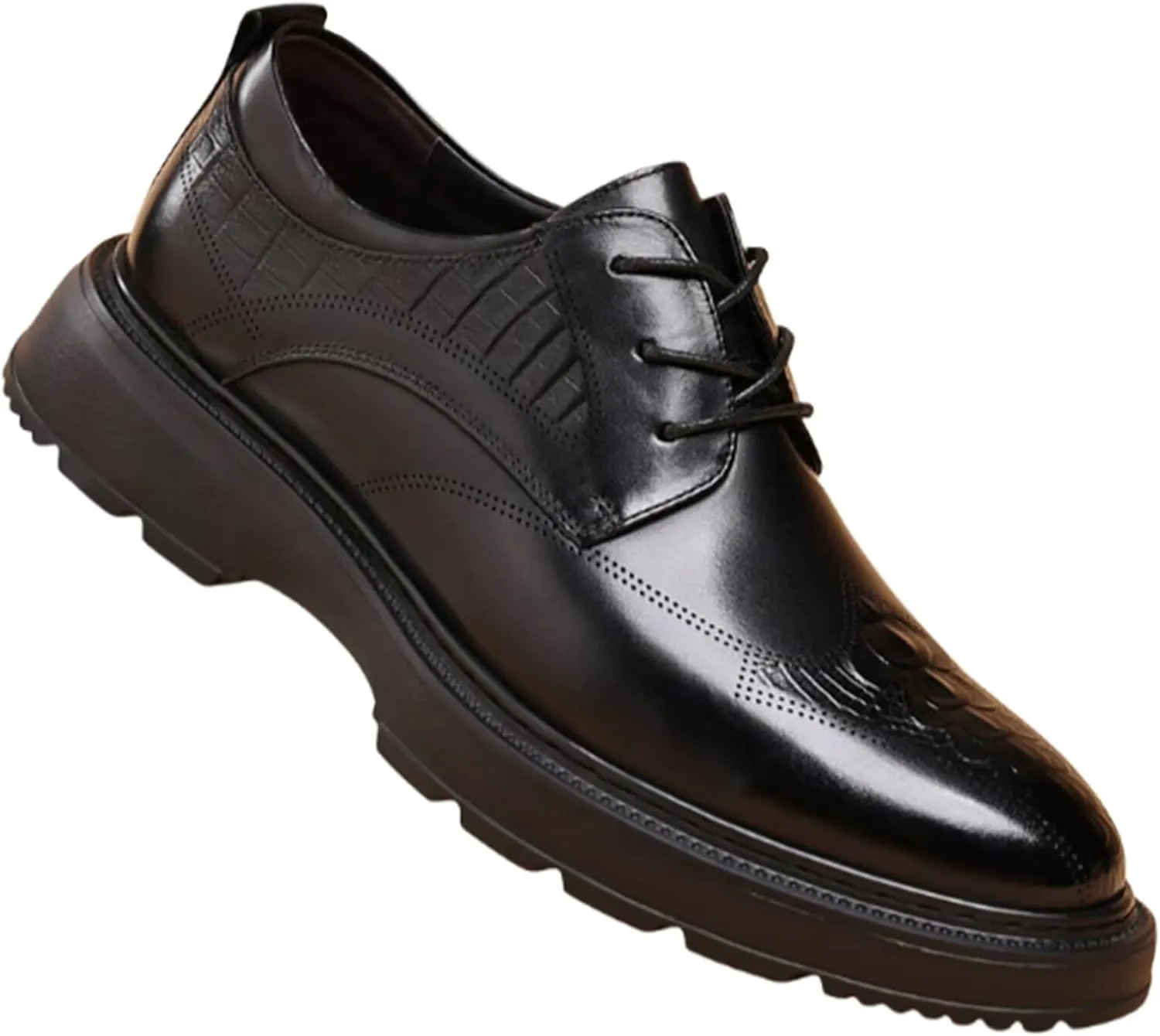 Men's Dress Shoes Leather Oxford Formal Business Wedding Derby Shoes Lace Up