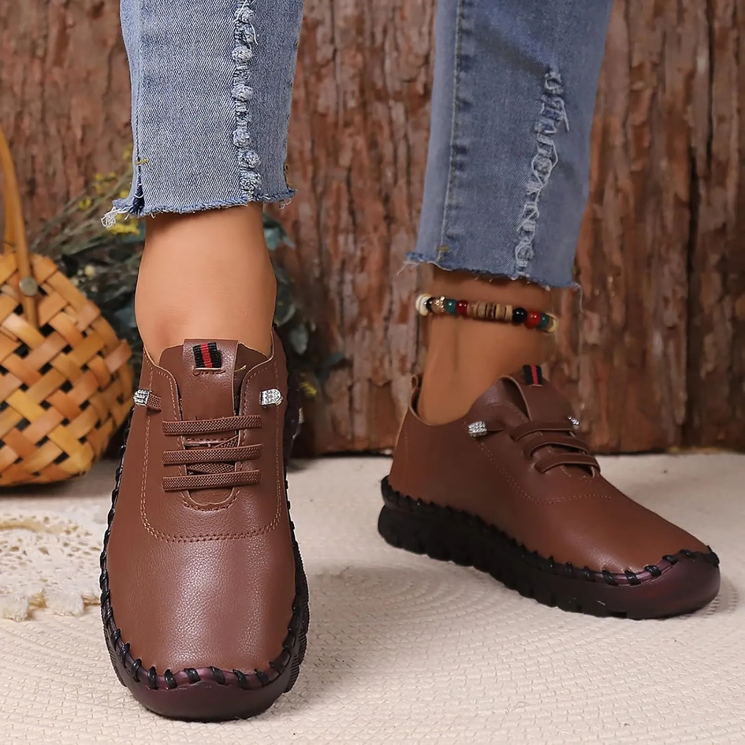 Mens Dress Shoes Slip On Sneakers Women Arch Support Womens Loafers with Arch Support Round Toe Flat Heel Christmas Sneakers for Women Round Toe Flats Comfortable