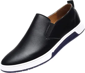 Men's Dress Shoes Wide Width Black Men's Leather Breathable Slip On Style Business Seasons Men's Business Casual Shoes