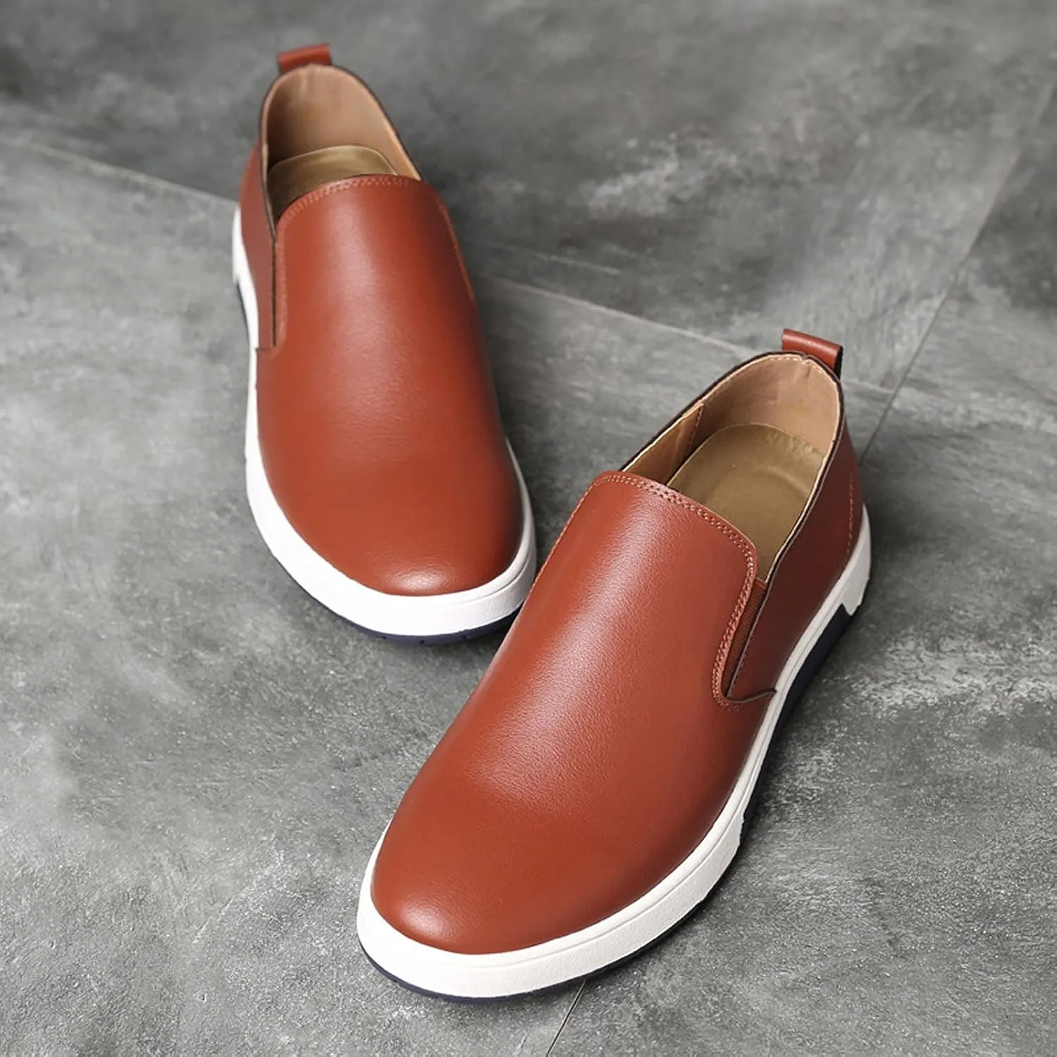 Men's Dress Shoes Wide Width Black Men's Leather Breathable Slip On Style Business Seasons Men's Business Casual Shoes