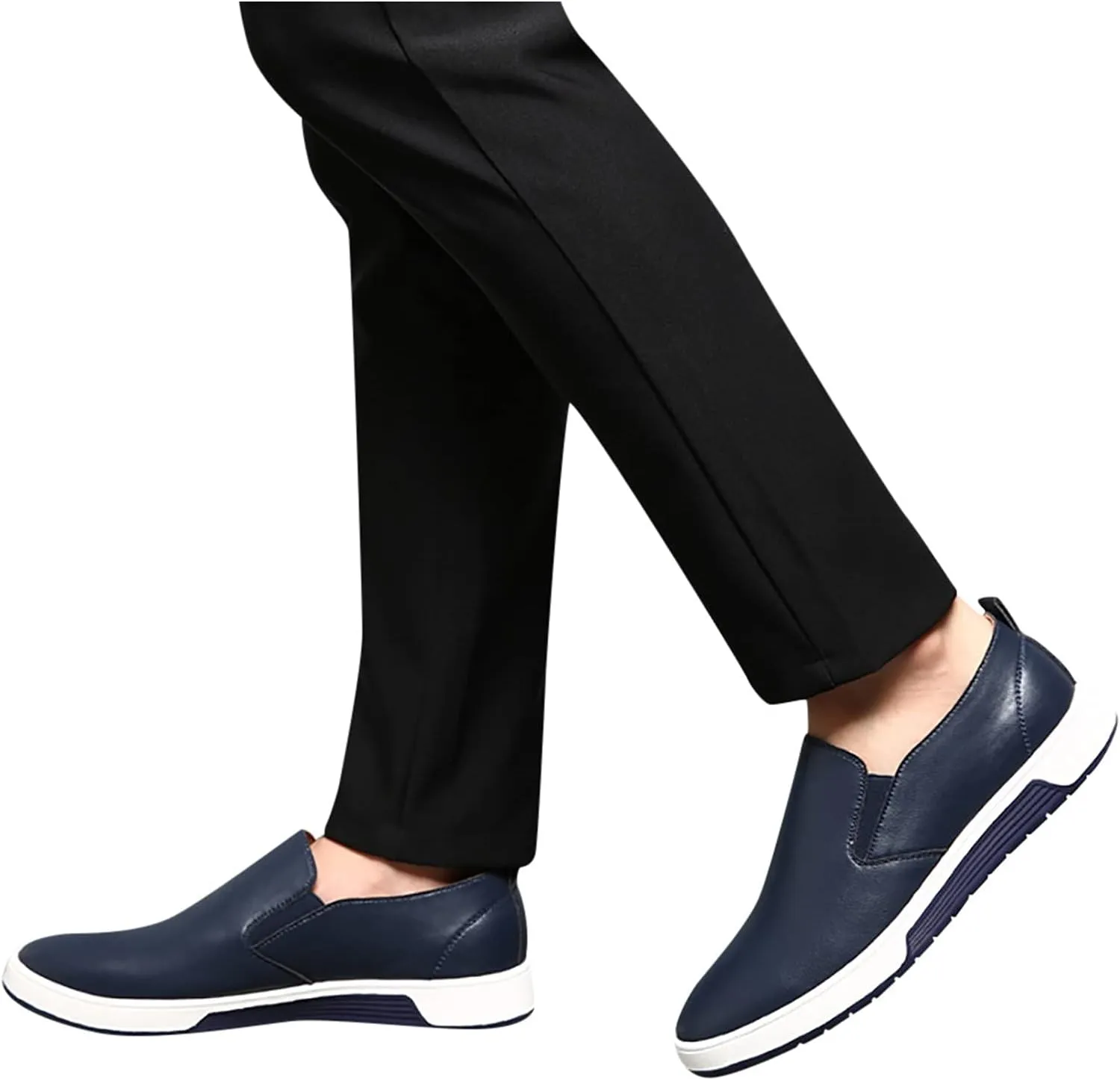 Men's Dress Shoes Wide Width Black Men's Leather Breathable Slip On Style Business Seasons Men's Business Casual Shoes