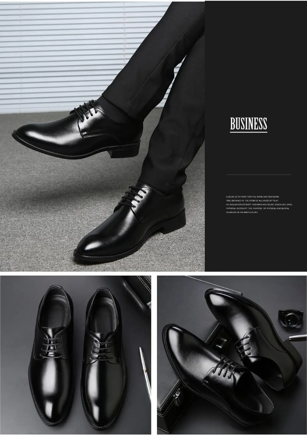 Men's Fashion Dress Shoes Lace Up Oxfords Classic Comfortable Formal Derby Business Dress Shoes for Men