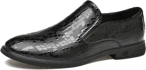Men's Genuine Leather Dress Shoes Formal Business Oxfords Pointed Toe Lace Up Derby Shoes