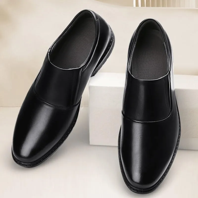 Mens Handmade Leather Slip On Loafers Casual Lightweight Soft Non Slip Walking Shoes for Business Formal Wedding Party Shoes