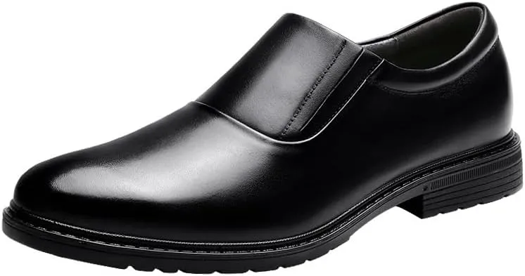Mens Handmade Leather Slip On Loafers Casual Lightweight Soft Non Slip Walking Shoes for Business Formal Wedding Party Shoes