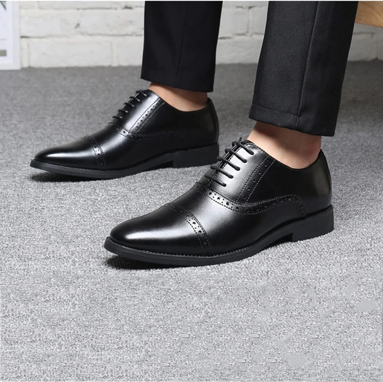 Men's Lace-Ups Classic Oxford Formal Business Dress Shoes Brogues Derbys Shoes for Men