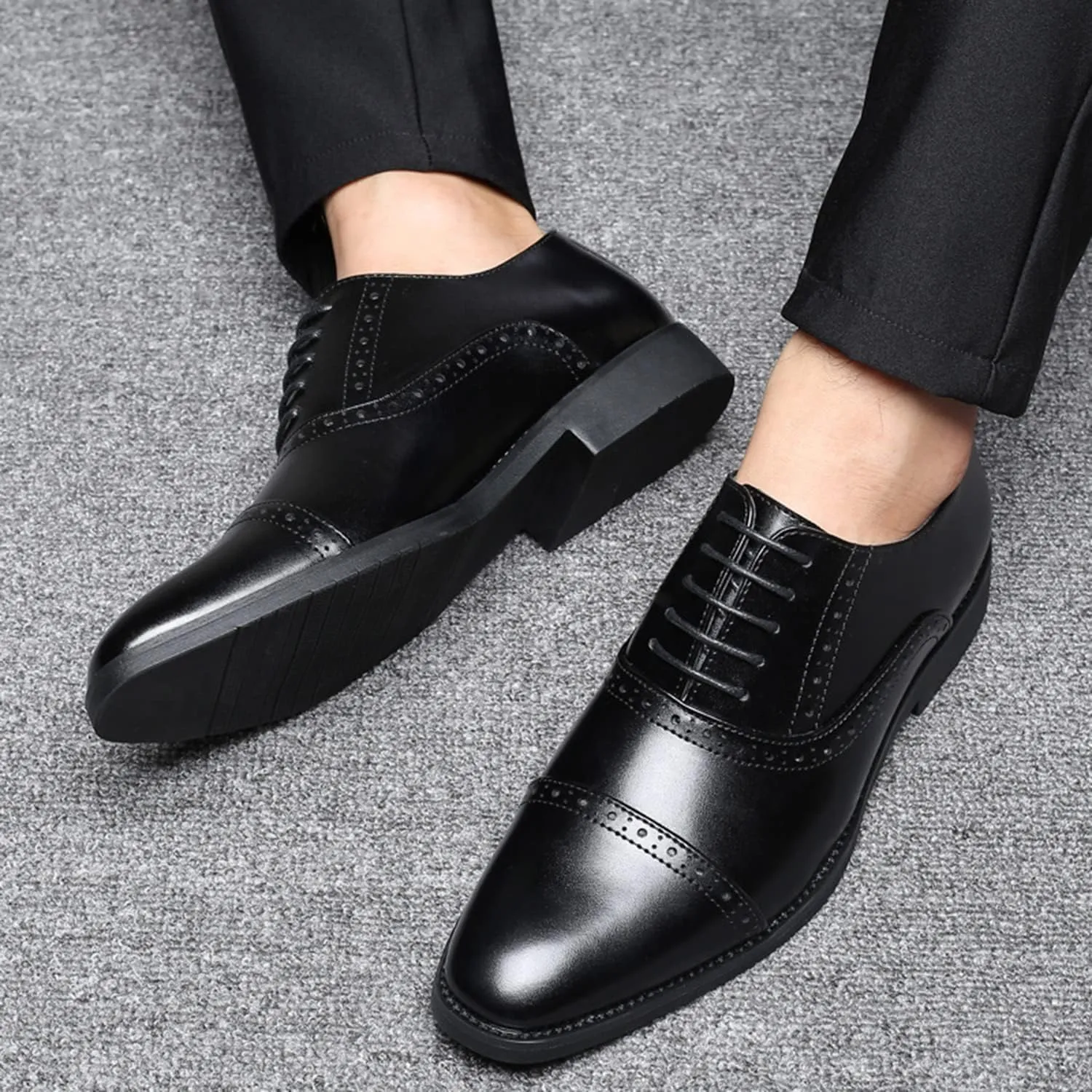 Men's Lace-Ups Classic Oxford Formal Business Dress Shoes Brogues Derbys Shoes for Men