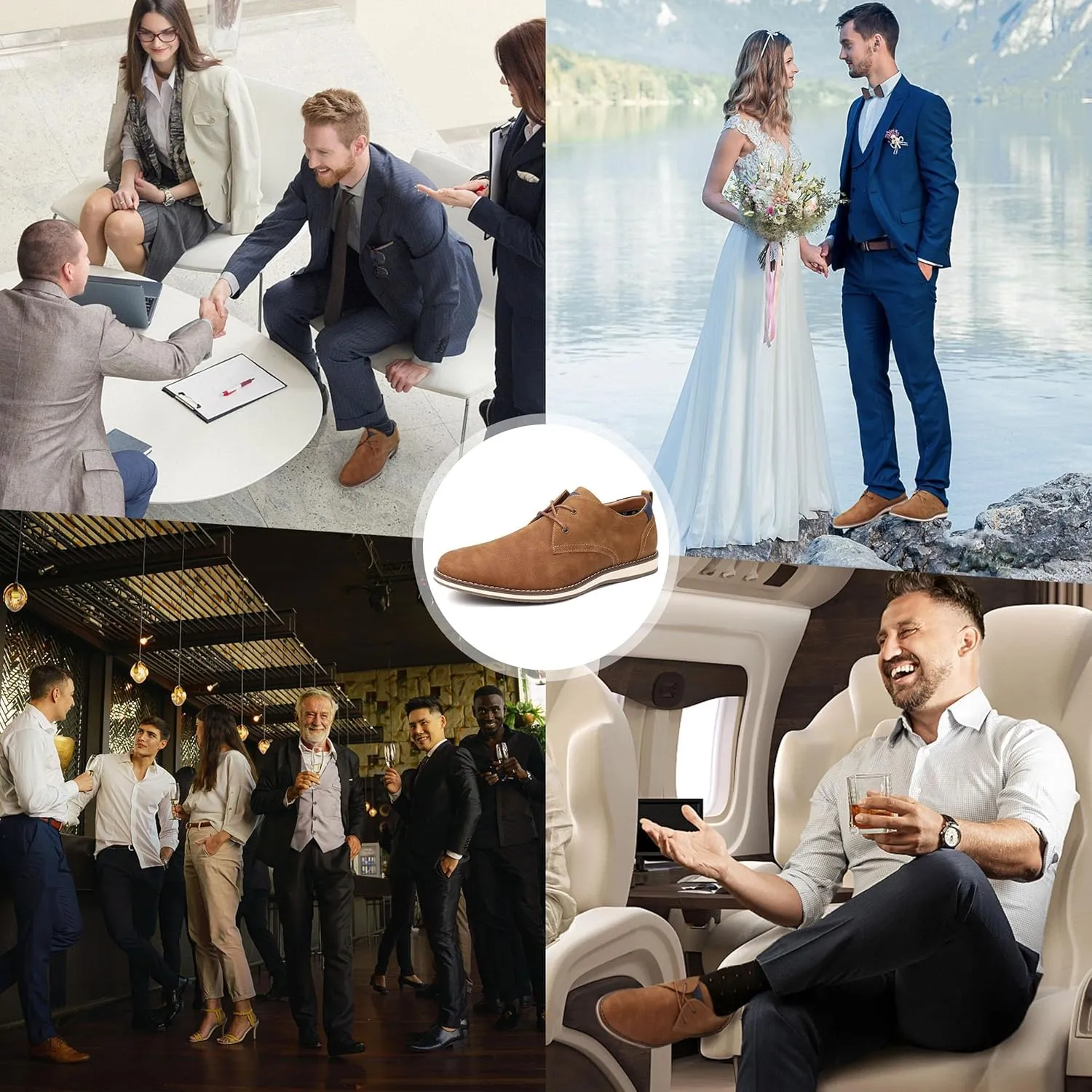 Men's Leather Lace-up Brogues for Business Casual and Formal Wear