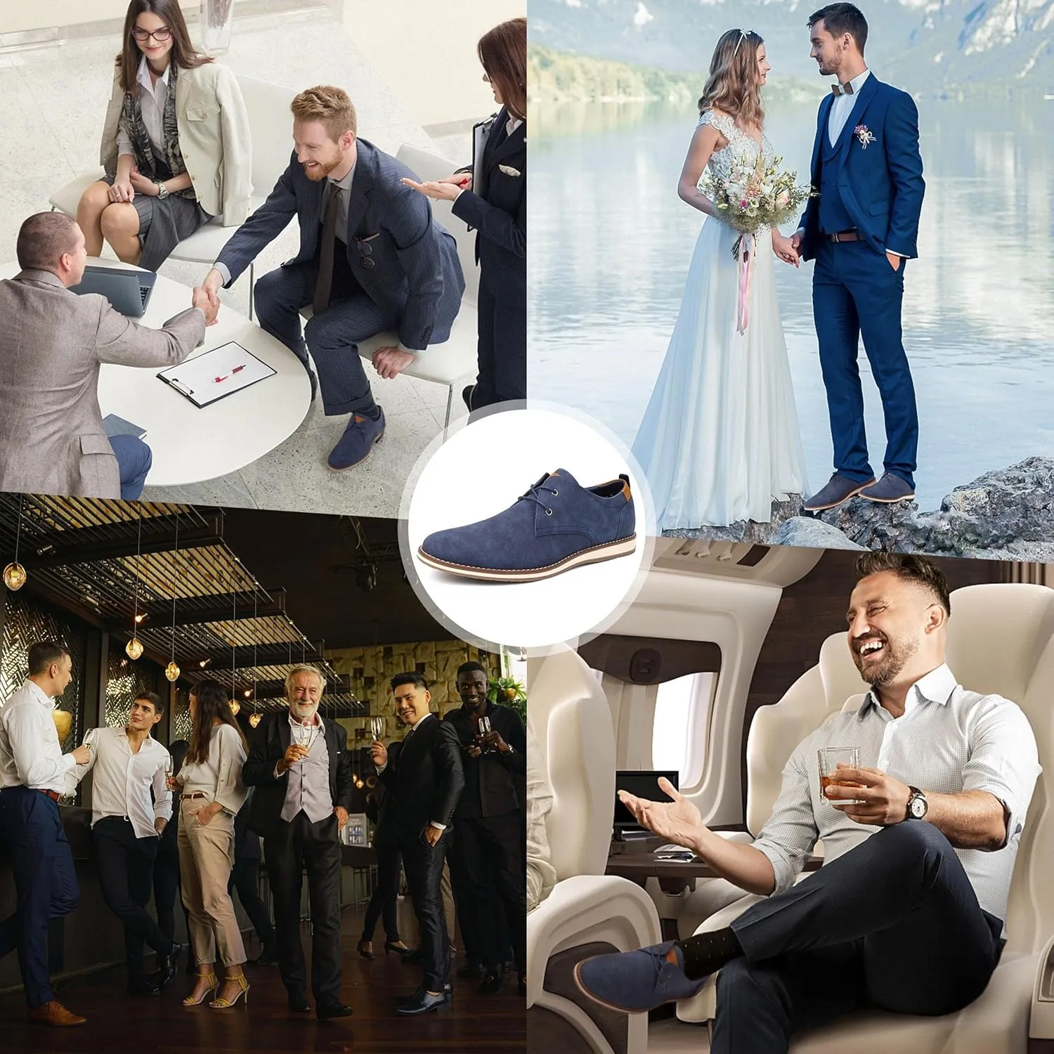 Men's Leather Lace-up Brogues for Business Casual and Formal Wear