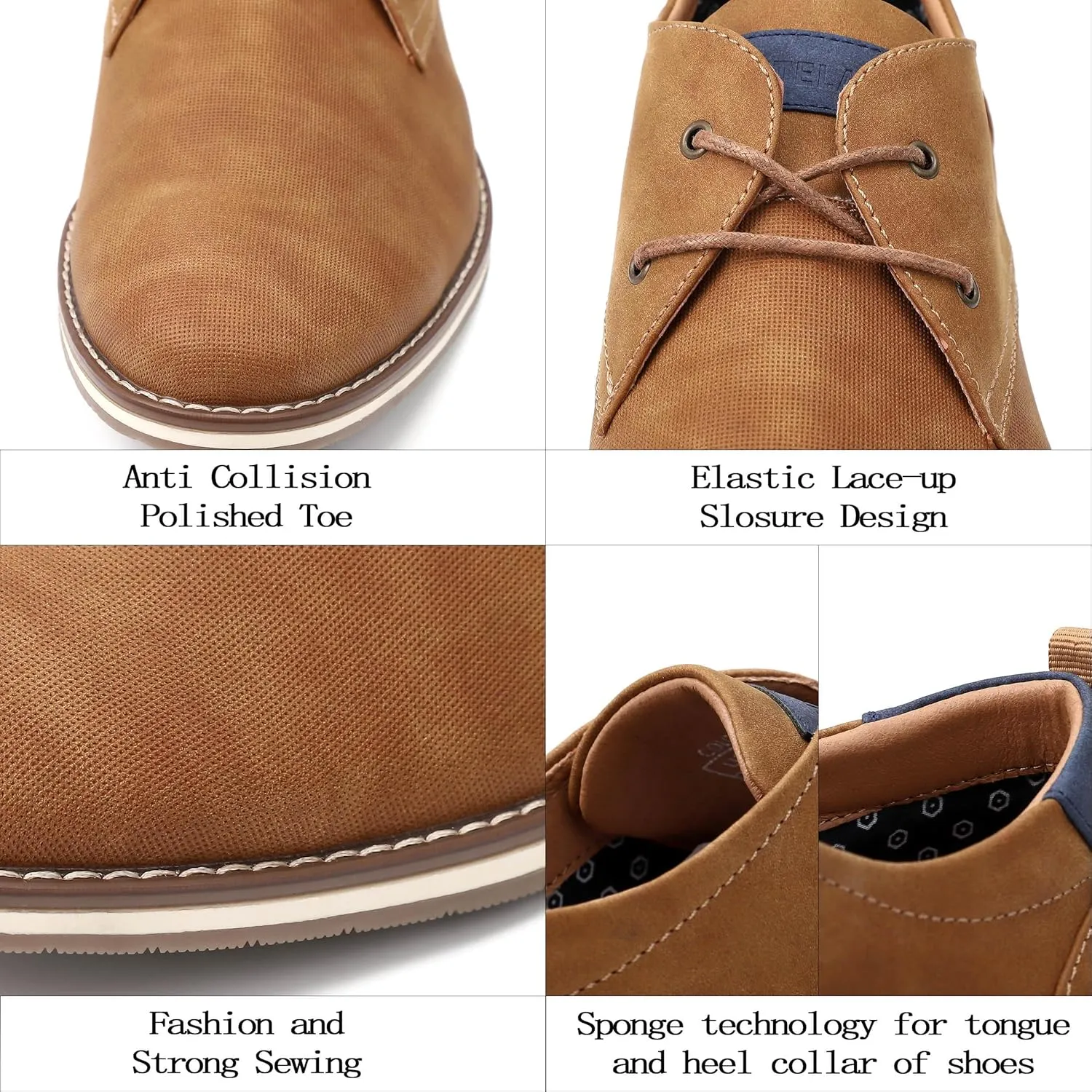 Men's Leather Lace-up Brogues for Business Casual and Formal Wear