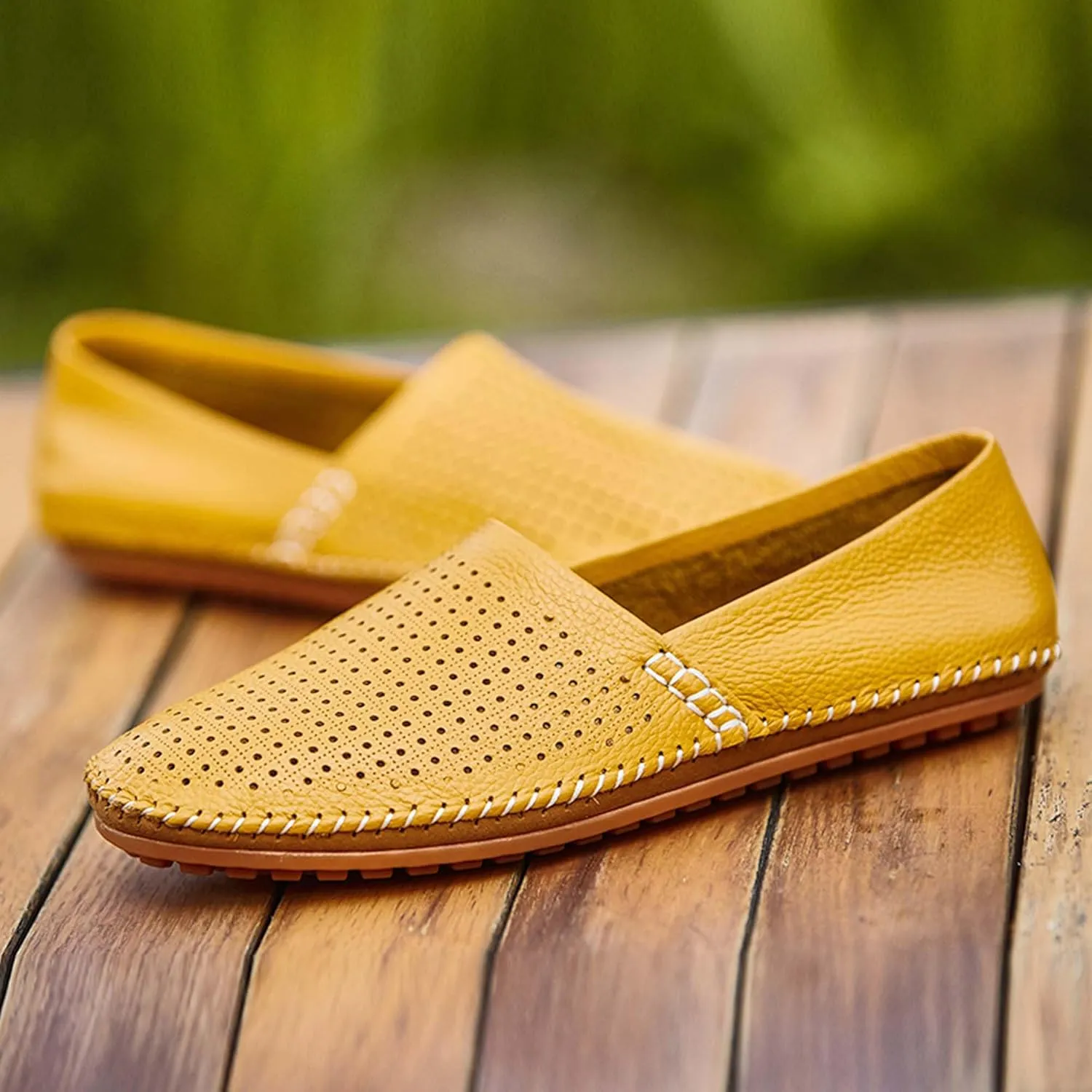 Men's Leather Loafers, Casual Flats, Lightweight Design, Hand-Stitched, Comfortable, Soft, Stylish, Suitable for Daily Travel, Driving, Going Out, Dating and Other Occasions wear All Seasons