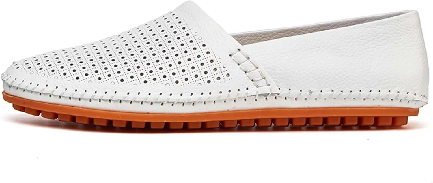 Men's Leather Loafers, Casual Flats, Lightweight Design, Hand-Stitched, Comfortable, Soft, Stylish, Suitable for Daily Travel, Driving, Going Out, Dating and Other Occasions wear All Seasons