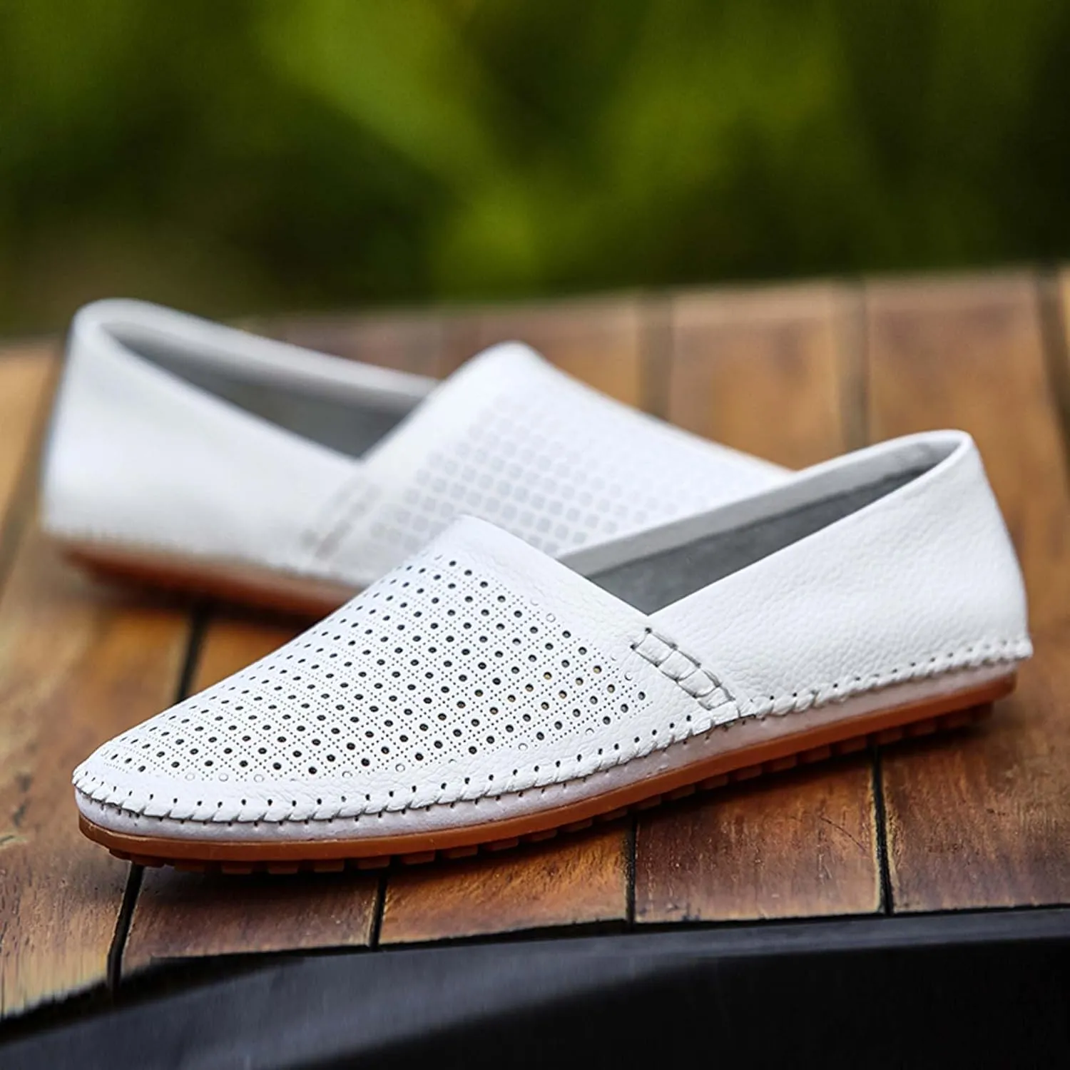 Men's Leather Loafers, Casual Flats, Lightweight Design, Hand-Stitched, Comfortable, Soft, Stylish, Suitable for Daily Travel, Driving, Going Out, Dating and Other Occasions wear All Seasons
