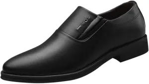 Mens Matte Leather Shoes Low Heel Business Formal Shoes Supple Dress Shoe for Men Comfortable Slip on Low Top Boots Waterproof Durable Work Footwear Mens Casual Black Walking Shoe